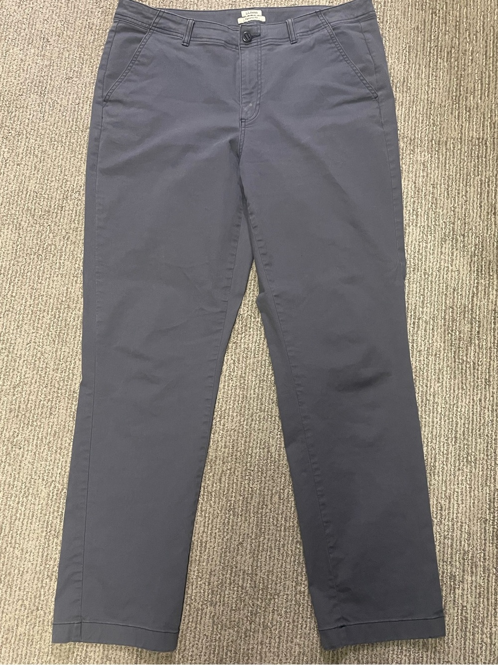 Women’s LL Bean grey-blue Straight-Leg Chino Pants